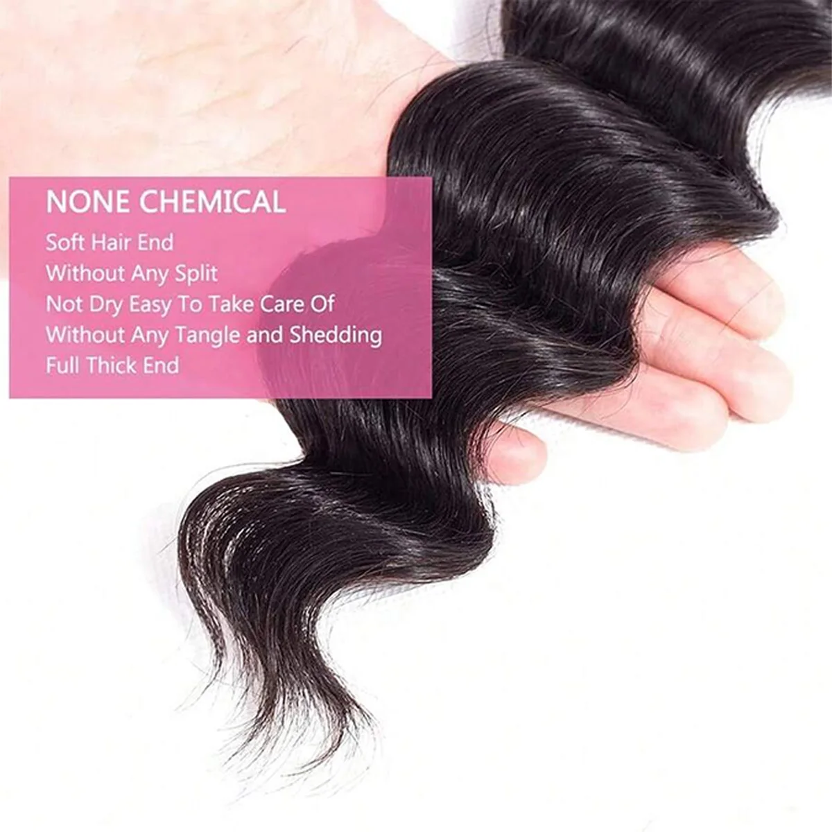 Fotografia 3: Extensões de Cabelo Humano Ondulado, Pacotes de Cabelo Humano Brasileiro Cor Natural, Pacotes de Cabelo Humano de 38 40 Polegadas, 1/3/4 Pacotes