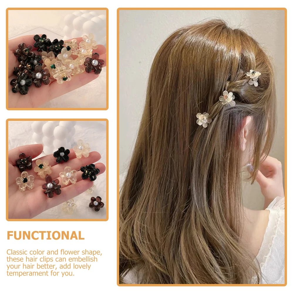 

16pcs Pearl Accessories For Girls For Thin Claw Clips for Girls Mini Plastic Hair Mini Hair Clips Accessories Wedding Birthday