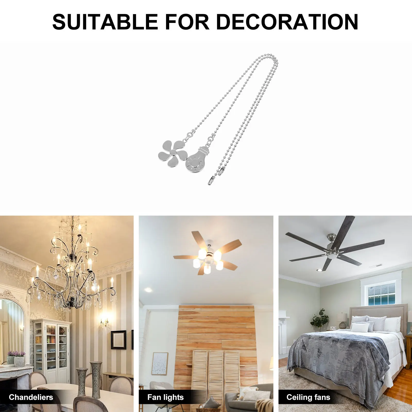 

2pcs Beaded Ball Pendant Zinc Alloy Ceiling Light Durable Decorative Hanging Extension Beaded Pull Chandelier Pendant Light