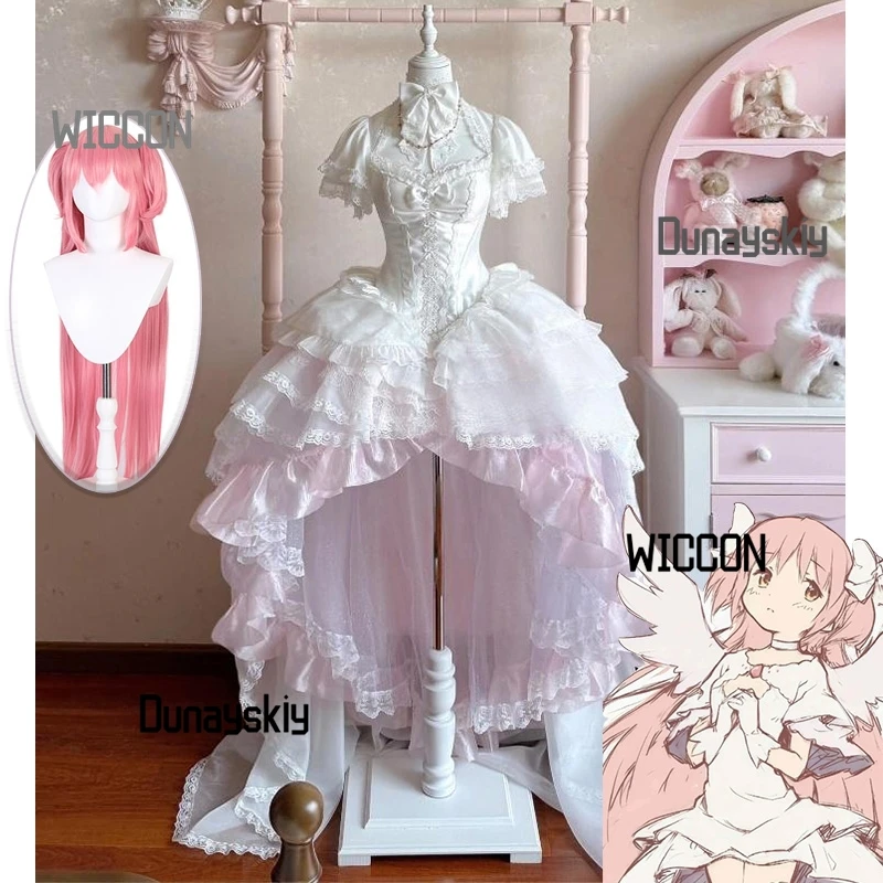 Puella Magi Madoka Magica Kaname Madoka anime cosplay costumes perruque lolita robe haute qualité dieux robe Halloween noël cos