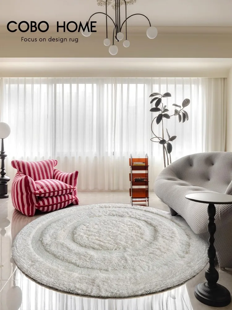 

Современная простота для домашнего использования, ковер из полиэфирного волокна для гостиной, светлый роскошный усовершенствованный белый розовый утолщенный грязеотталкивающий ковер