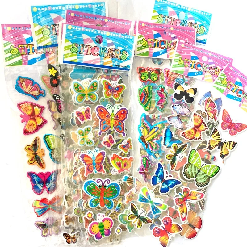 6PCS Bubble Stickers Numeric Alphabet student Learning Stickers Cute Waterproof DIY Sticker Early Education Reusable
