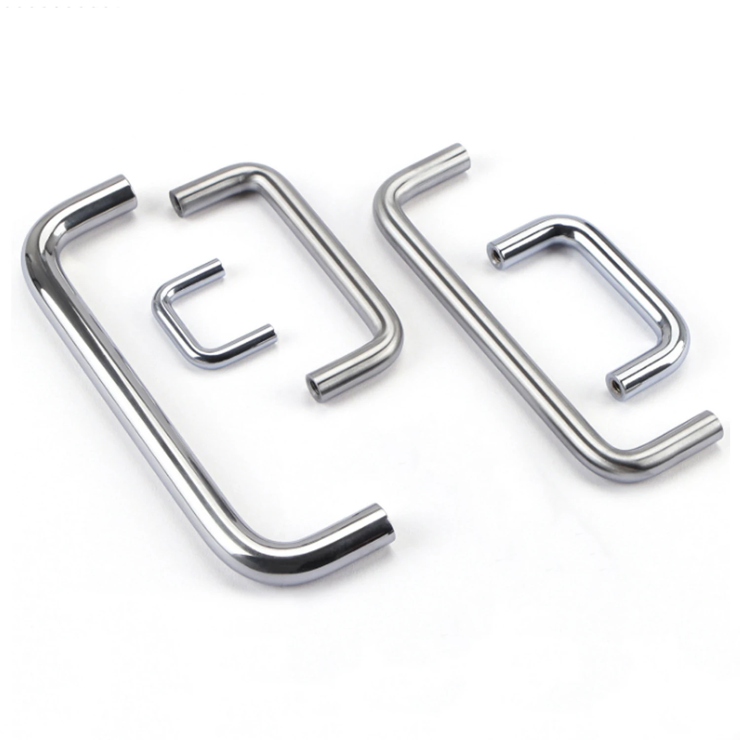 Stainless steel solid handle modern minimalist cabinet drawer brushed silver double curved stainless steel U-shaped handle