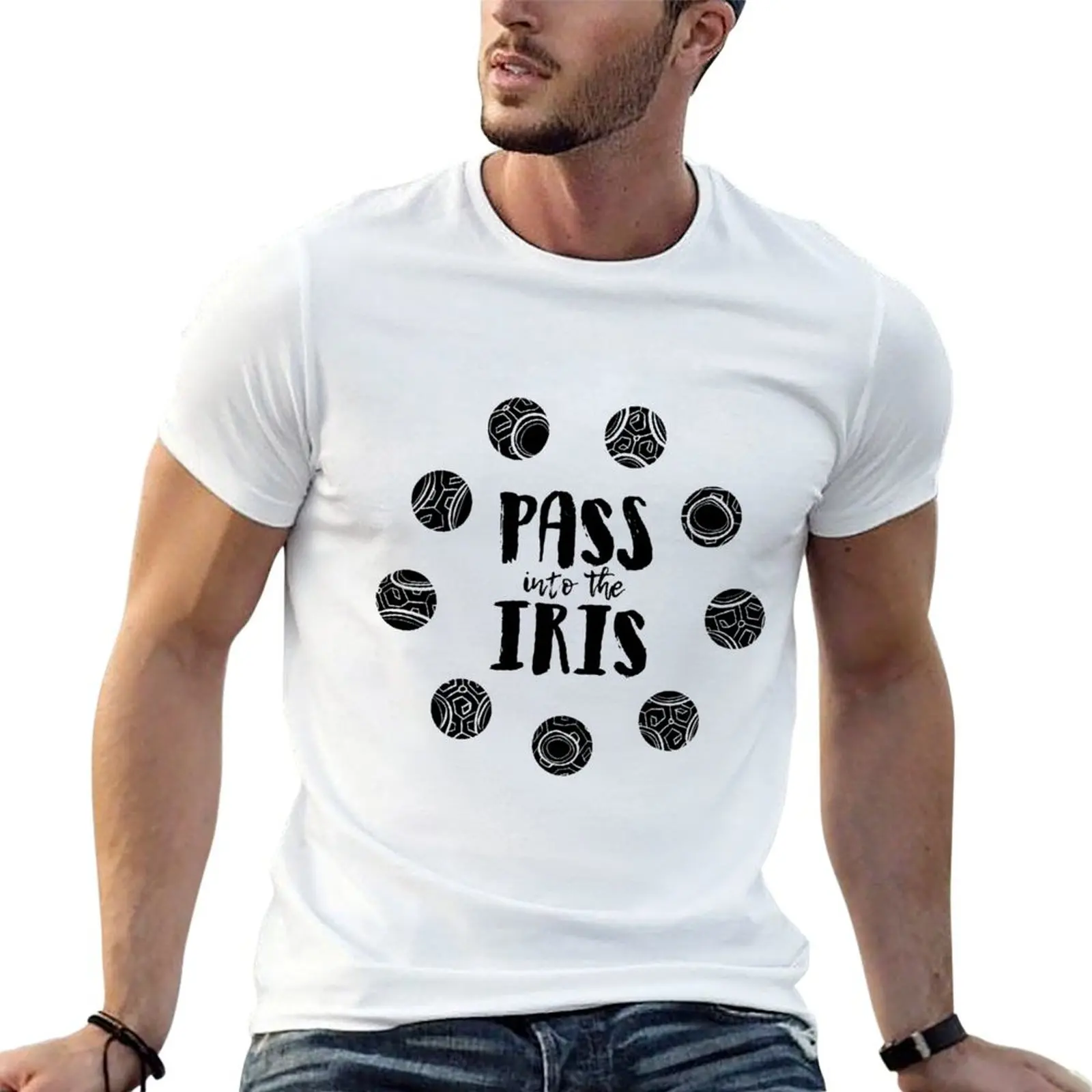 Pass into the Iris. T-Shirt cotton graphic tees Luxury man outfits for men