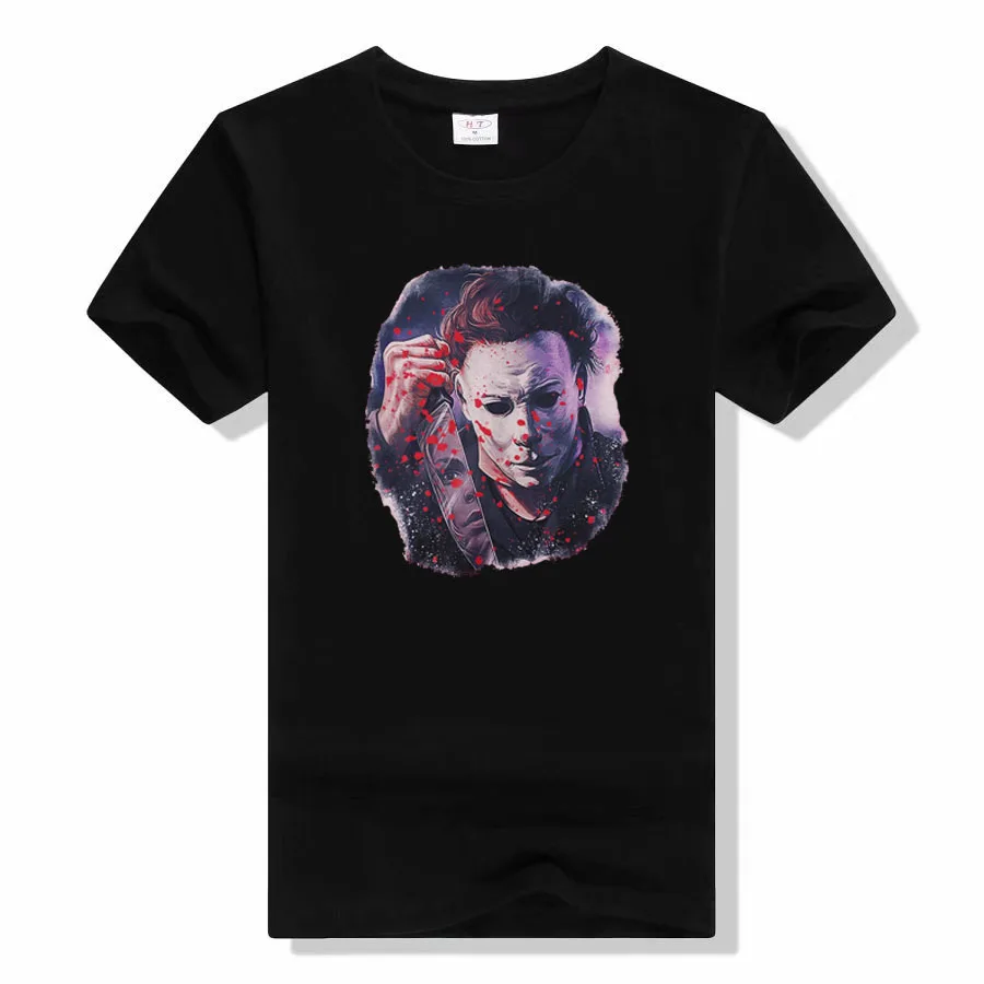 Michael Myers Womans Shirt Horror Movies T Shirt Halloween-Movie Shirts Funny Graphic Short Sleeve Tee Tops Aesthetic Clothes