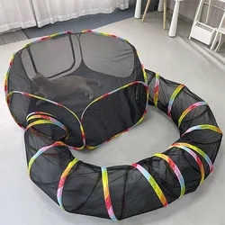 Cat Rainbow Tunnel Collapsible Portable Cat Tent Connectable Circle Playground Tunnel Drill Hole Pet Toys Interactive Play Toy