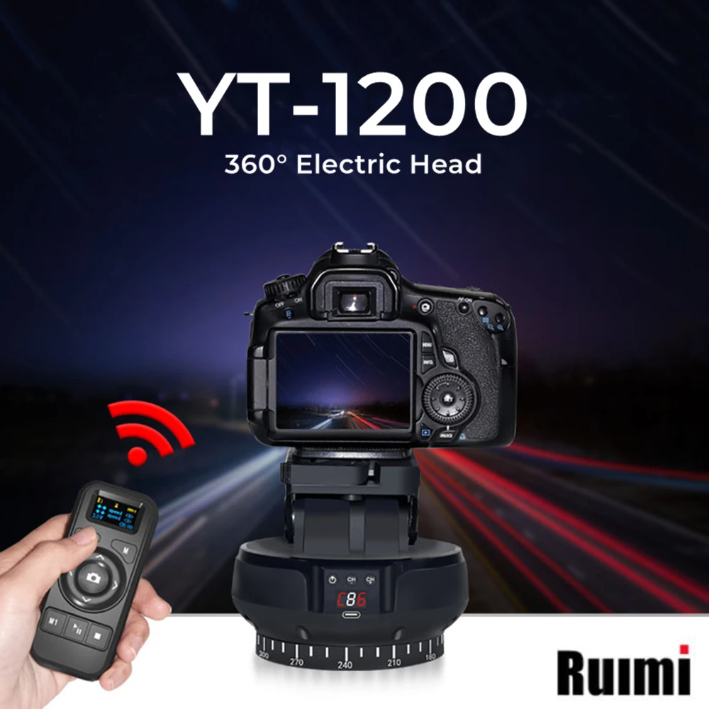 Desiontal YT-1200 Auto Motorized Head 360 Panoramic Stabilizer Remote Control for Phone Camera VS Zifon YT-1000