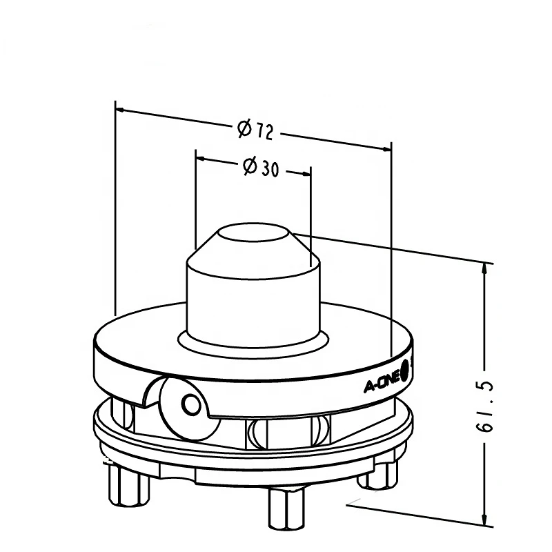 Accuracy 0.005 mm Steel electrode holder without borehole for round work pieces machining