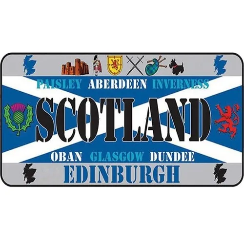 Schottland Edinburgh Glasgow Nummernschild Küche Zuhause Reise Bar Pub Metallschild