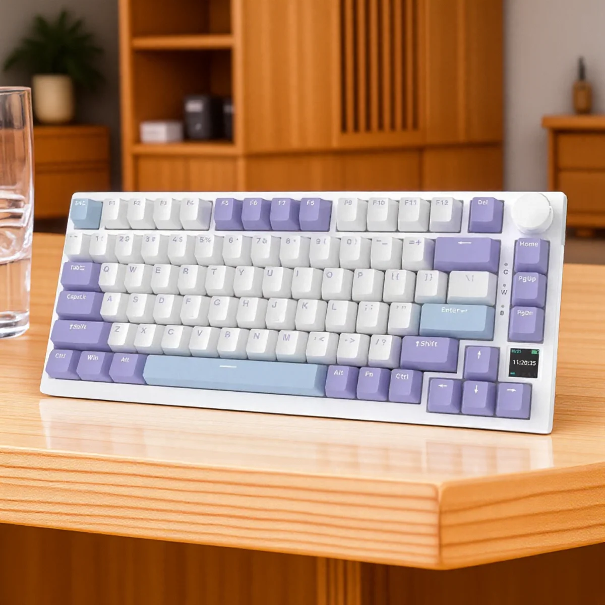 

Hot Swap Mechanical Keyboard 75% RGB LED TFT Display Wireless BT 24G Wired E-Sports Knob Control 4000mAh for Windows Mac