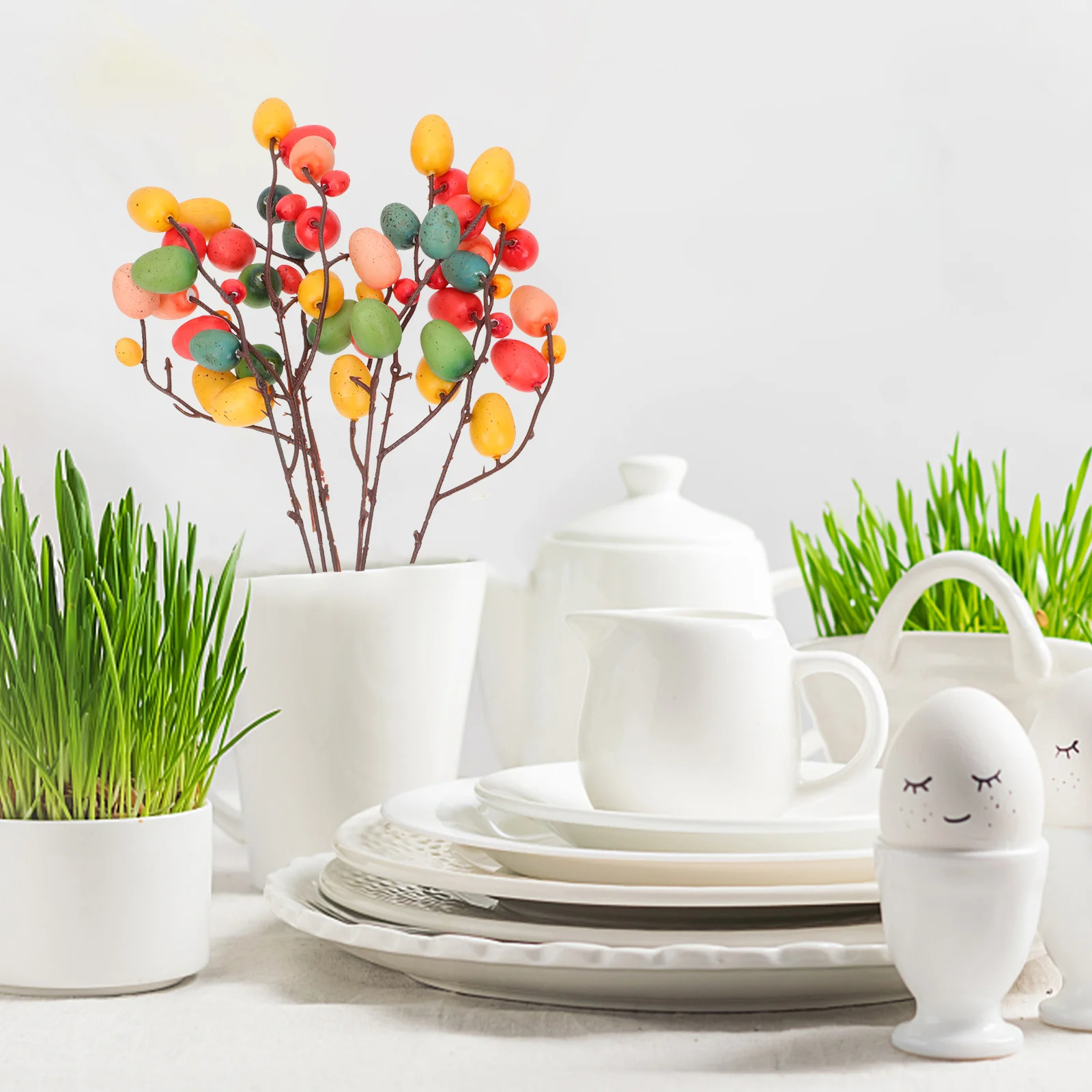

6Pcs Easter Egg Adornments Artificial Branch Decor Stylish Home Ornaments Creative Festival Atmosphere Props