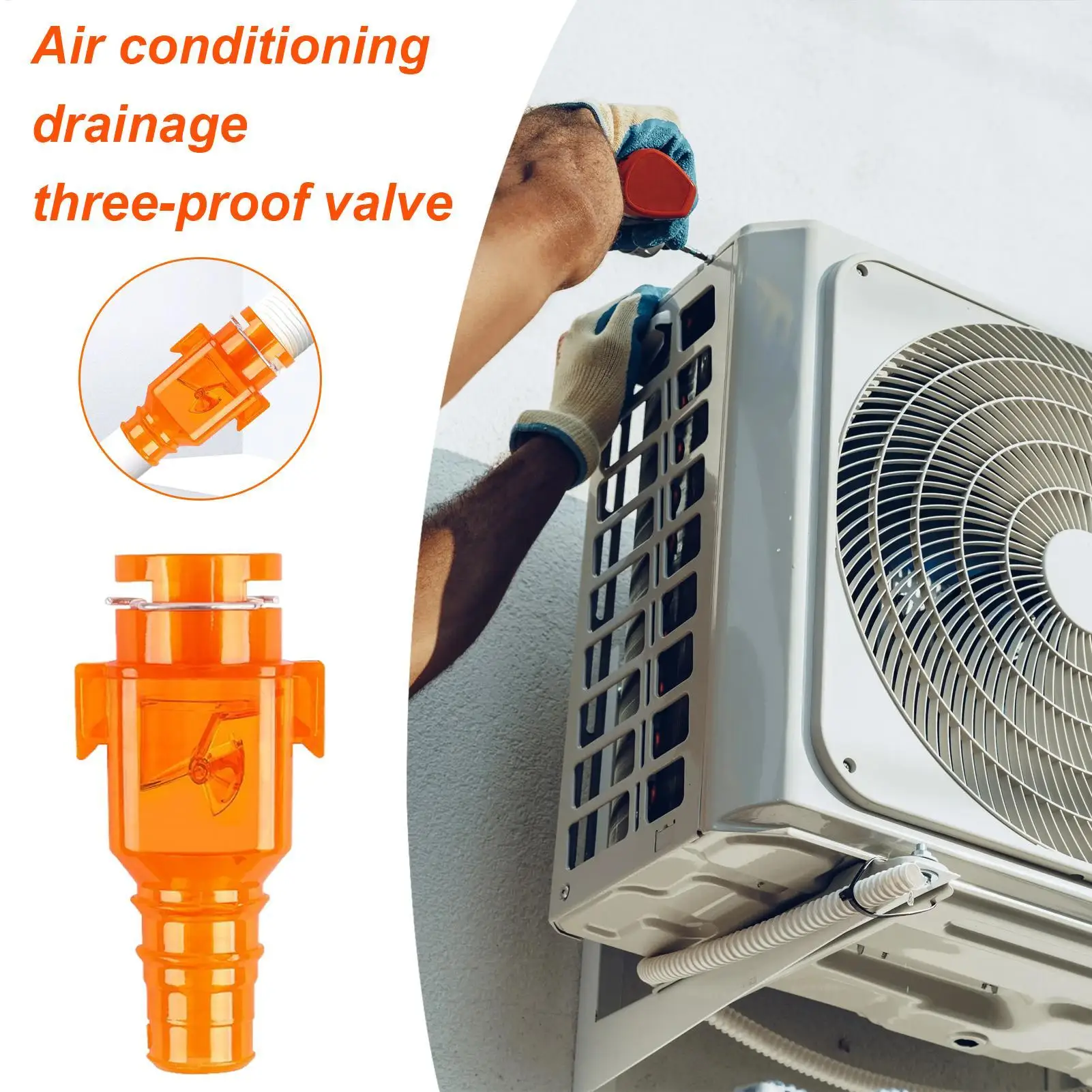 One-Way Check Air Conditioner Valve Three-Proof Anti-Backflow Drain Fitting for Window AC Unit Drainage Maintenance