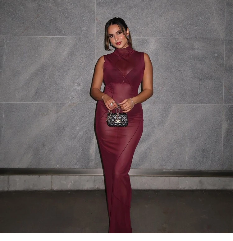 Figurbetonte Kleider Lila Frau Gothic Punk Rock Dunkel Einzigartig Rosa Geschnallt Asymmetrisch Wochenendärmel Leder Quadratischer Ausschnitt Nieten