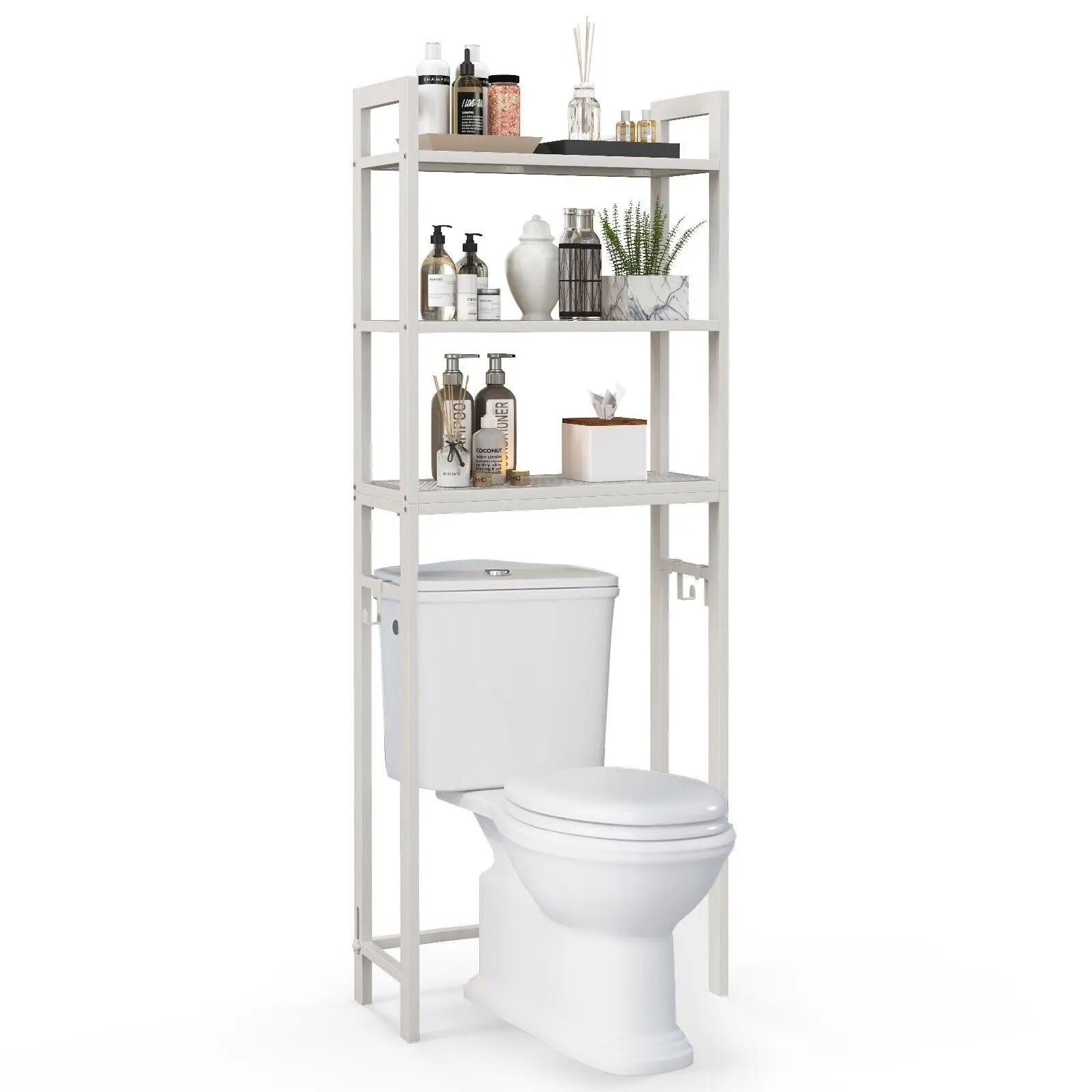 ERGOMASTER 3-Tier Over-The-Toilet Storage Shelf Space Saving Metal Bathroom Organizer