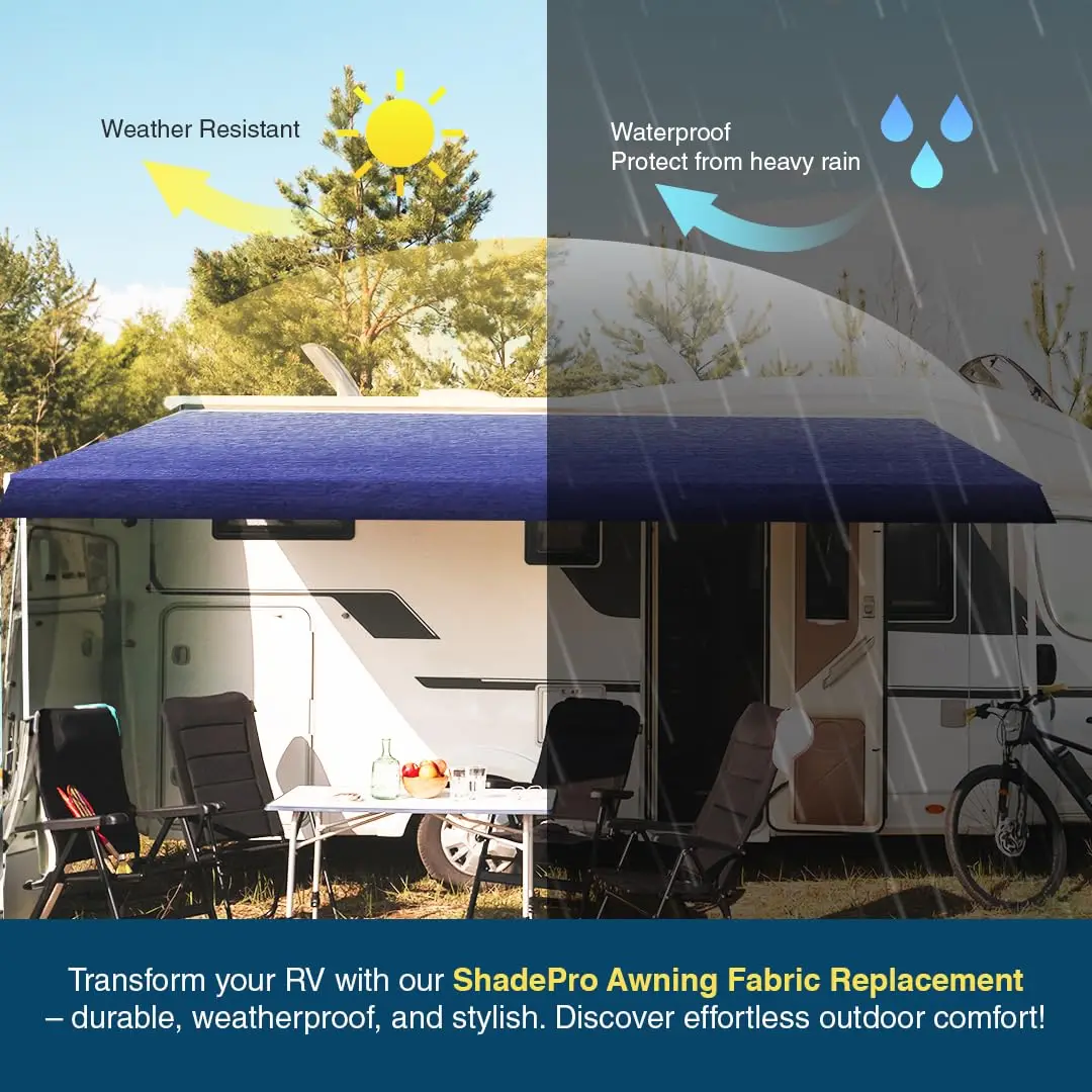Shade Pro RV Awning Fabric Replacement | Durable Standard Grade Vinyl (18' [Fabric 17'2