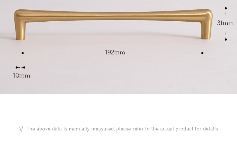 Brushed brass cupboard pull and teardrop knob shown in the supplier product illustration 27