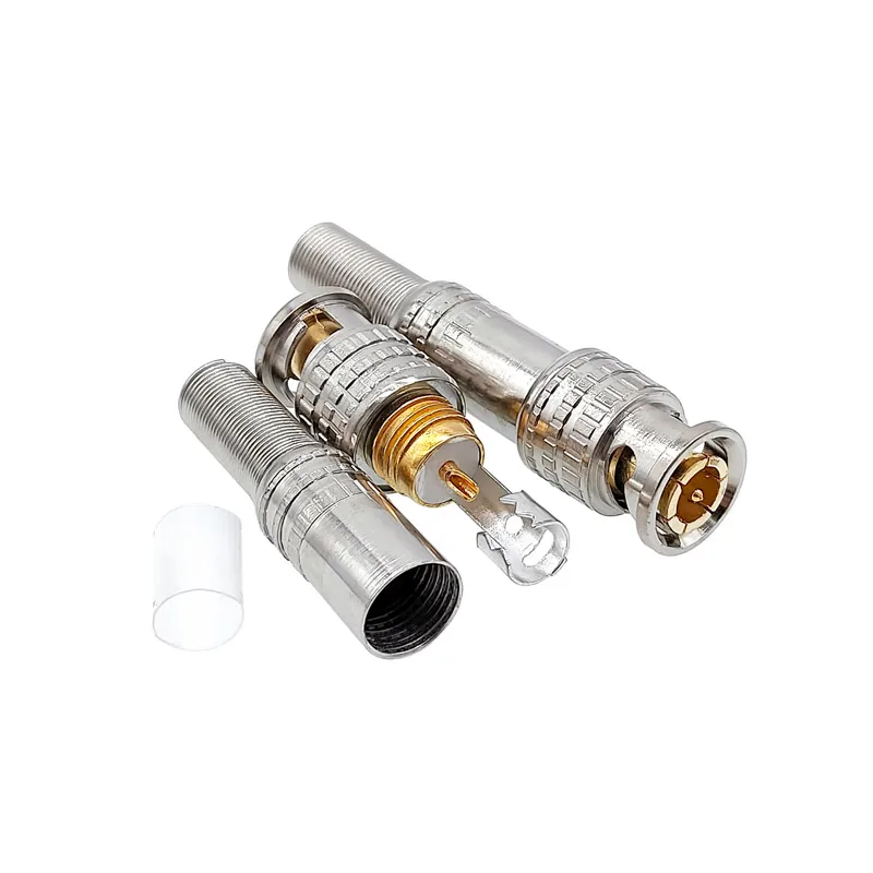 5Pcs BNC Solderless Connector Q9 HD Video Oscilloscope Male Plug Welding Free 75-5 Ohm Monitoring Weldings Cable Connectors