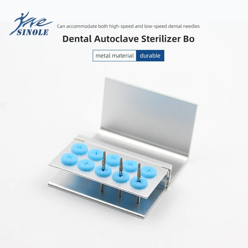 10 Holes Dental Aluminum Bur Block Holder Disinfection Autoclave Sterilizer Case for Burs Endo Files Holder Dental Storage Box