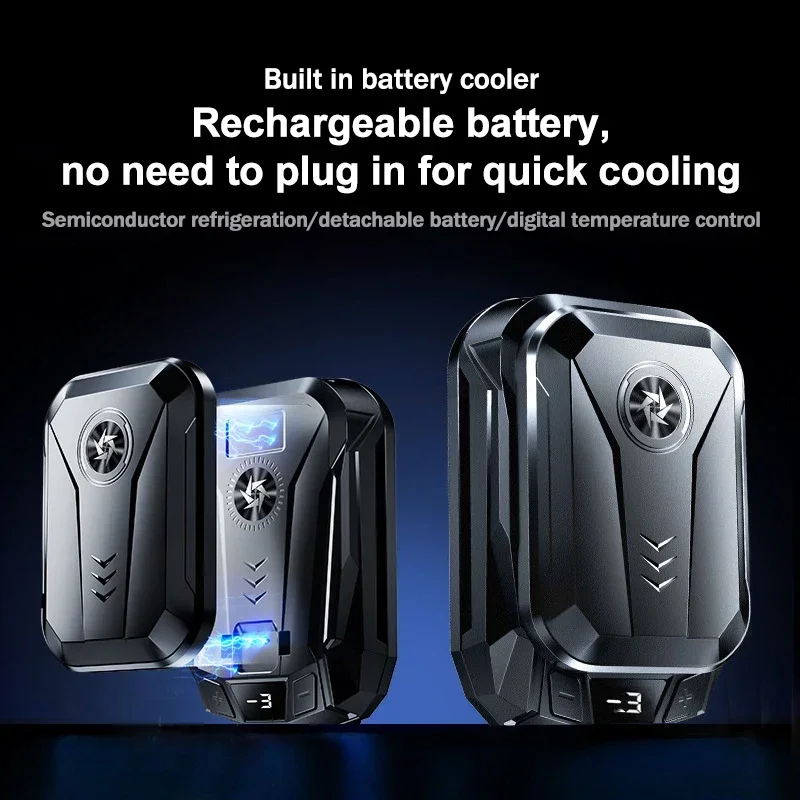 SL14 Mobile Phone Cooler Removable Battery Semiconductor Cooling Fan Radiator for IOS Android 1500mAH Back Clip Cool Heat Sink