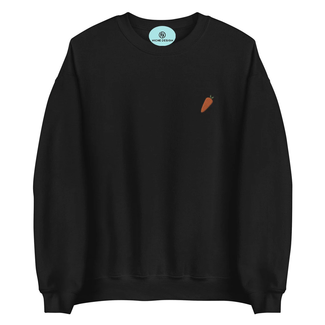 Women's Casual Long Sleeve Round Neck Sweatshirt Embroidered Carrot Retro Vintage Sweatshirt Graphic Hoodies Y2K Pullover