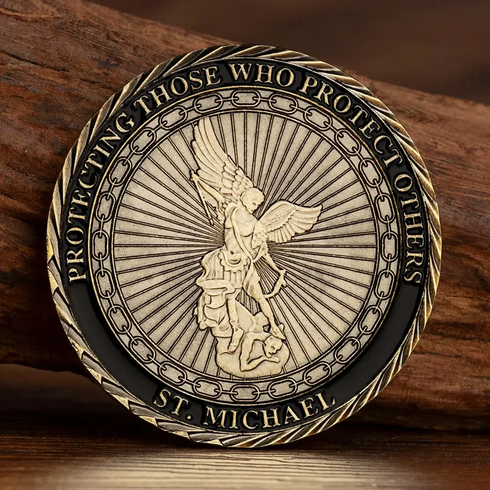 United States Federal Bureau of Investigation Bronze Plated Souvenir Coin ST. Micheal Commemorative Coins