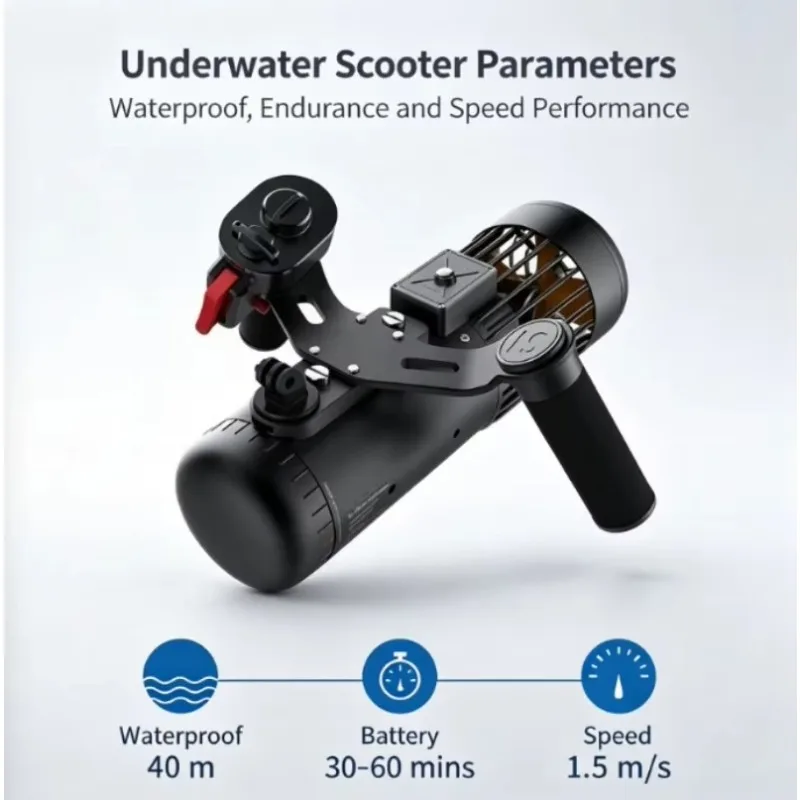 Underwater Waterscooter 40m Waterproof Depth Underwater Thruster For Snorkeling Freediving Swimming Dive Tool