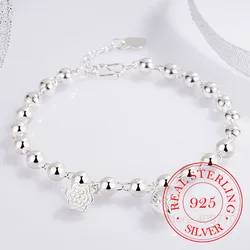 925 Sterling Silver Lotus Seed Beads Ball Charm Bracelet For Women Simple Luxury Romantic Bracelet Wedding Party Jewelry Gift