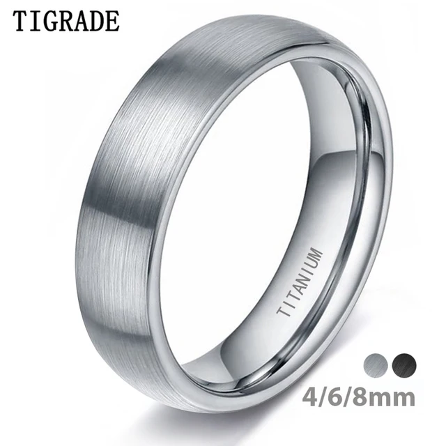 91674-51c5bd.jpg Tigrade 4/6/8mm Brushed Simple Silver/Black Color Titanium Ring Men Minimalist Wedding Band Engagement Rings Women Male Jewelry
