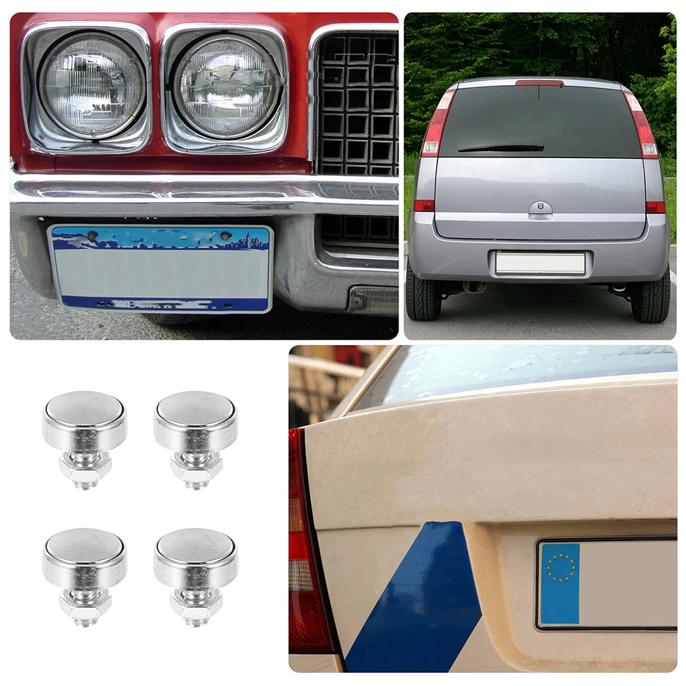 

Zinc Alloy License Plate Frame Screws Fasteners Anti Theft Bolt Caps Universal Fit Textured Nuts Durable Easy Installation