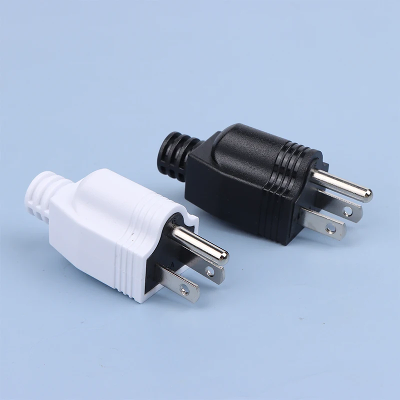 US American 3 Pin 5-15P AC Electrical Power Male Plug Adaptor Adapter Wire Rewireable Extension Cord Connector