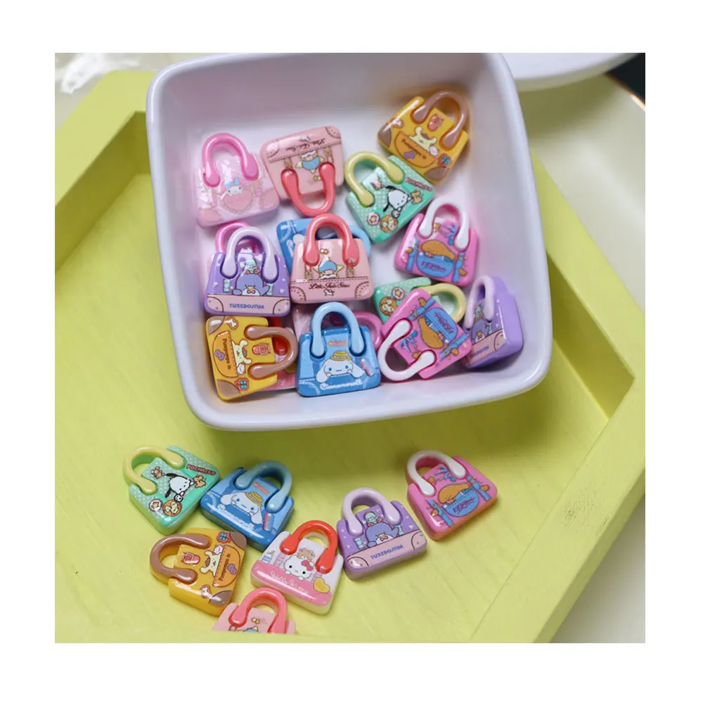 Resin Cute Cartoon Handbag Flatback Cabochon Animals DIY Hair Bow Embellishments Accessories