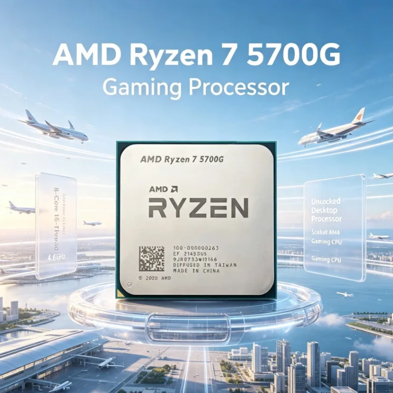 AMD Ryzen 7 R7 5700G 7nm Processor 4.6GHz 8-Core 16-Thread 100-000000263 16MB L3 Socket AM4