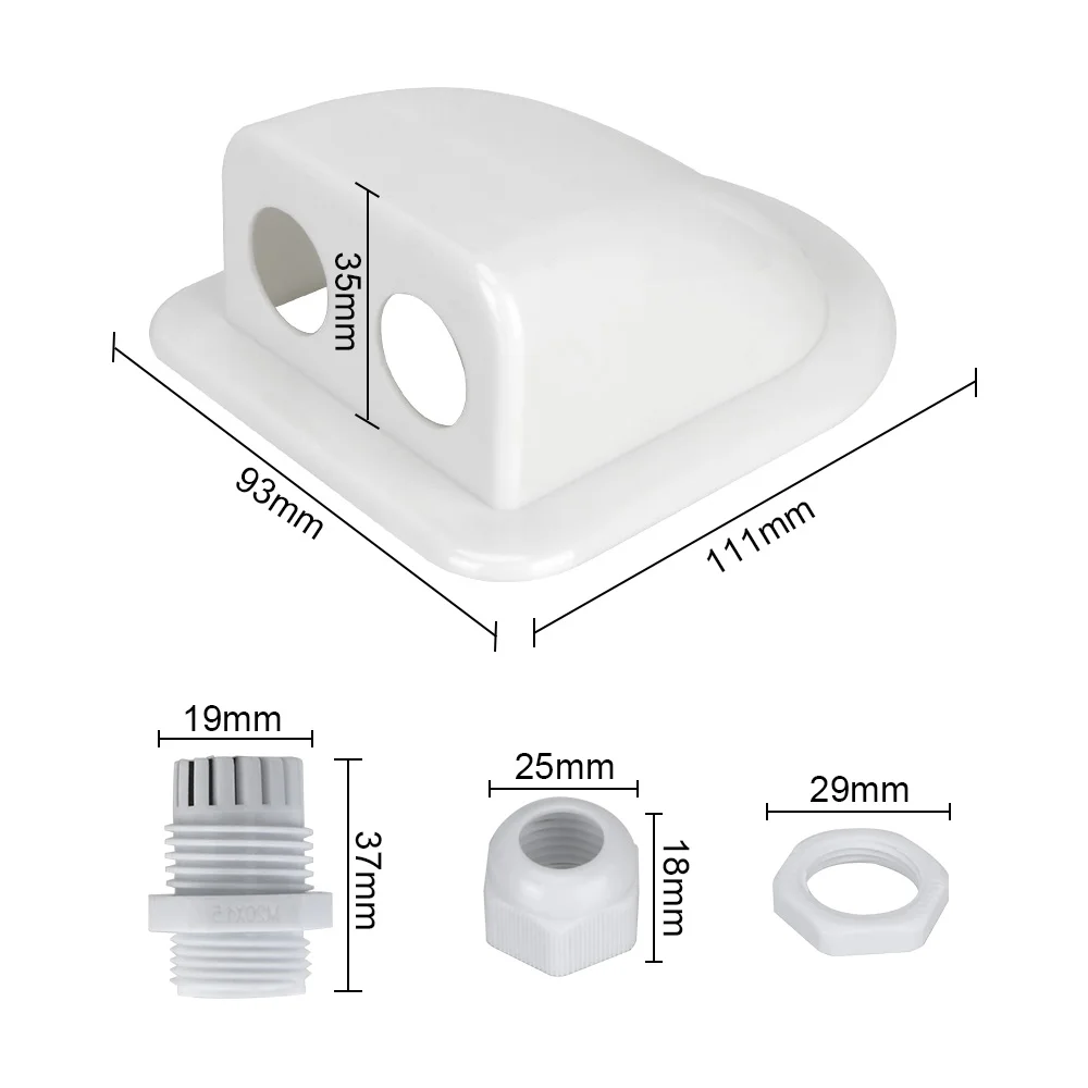 Roof Wire Entry Dual Hole Cable Entry Gland Box Cable Connector Holder Caravan Solar Car Junction Box