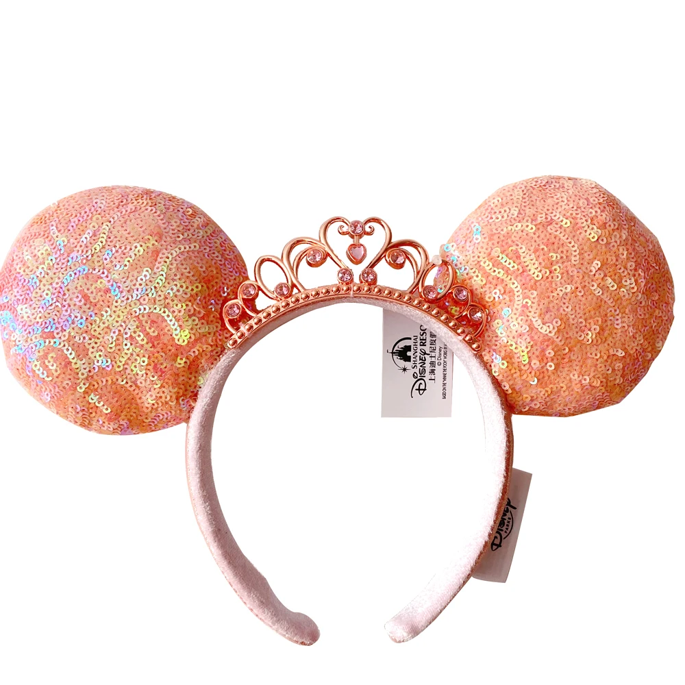 Disney Minnie Mickey Ears Headband Holiday Party Sequins Headdress Bows EARS COSTUME Headband Cosplay Plush Adult/Kids Gift image 3