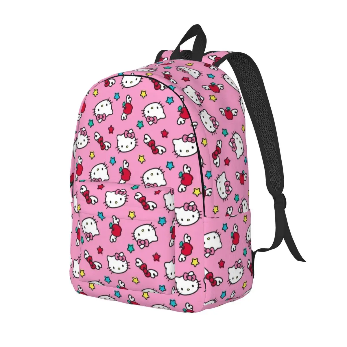 Rosa Hello Kitty Cartoon-Rucksack für Vorschule, Kindergarten, Schule, Studenten, Büchertaschen, Jungen, Mädchen, Kinder, Tagesrucksack, Wandern