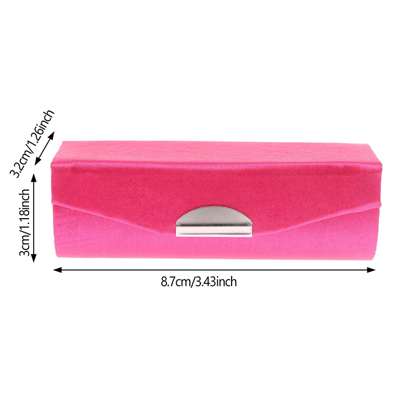 Flower Jacquard Lipstick Case Single Jewellery Box Lip Gloss Storage Case Cosmetic Bags With Mirror Women Makeup Storage Box