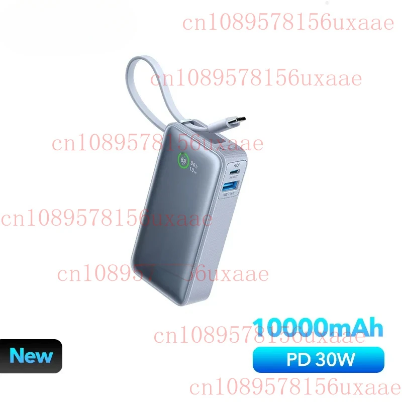 

ДЛЯ Anker Nano Power Bank 10000 мАч PD 30 Вт Запасной аккумулятор Портативный встроенный кабель USB-C