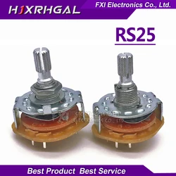 2PCS RS25 Band switch 2P4T 2P5T 2P6T 3P3T 3P4T Mount Rotary Switch Selector Band  Pole  Position Knob Switch Band Switches