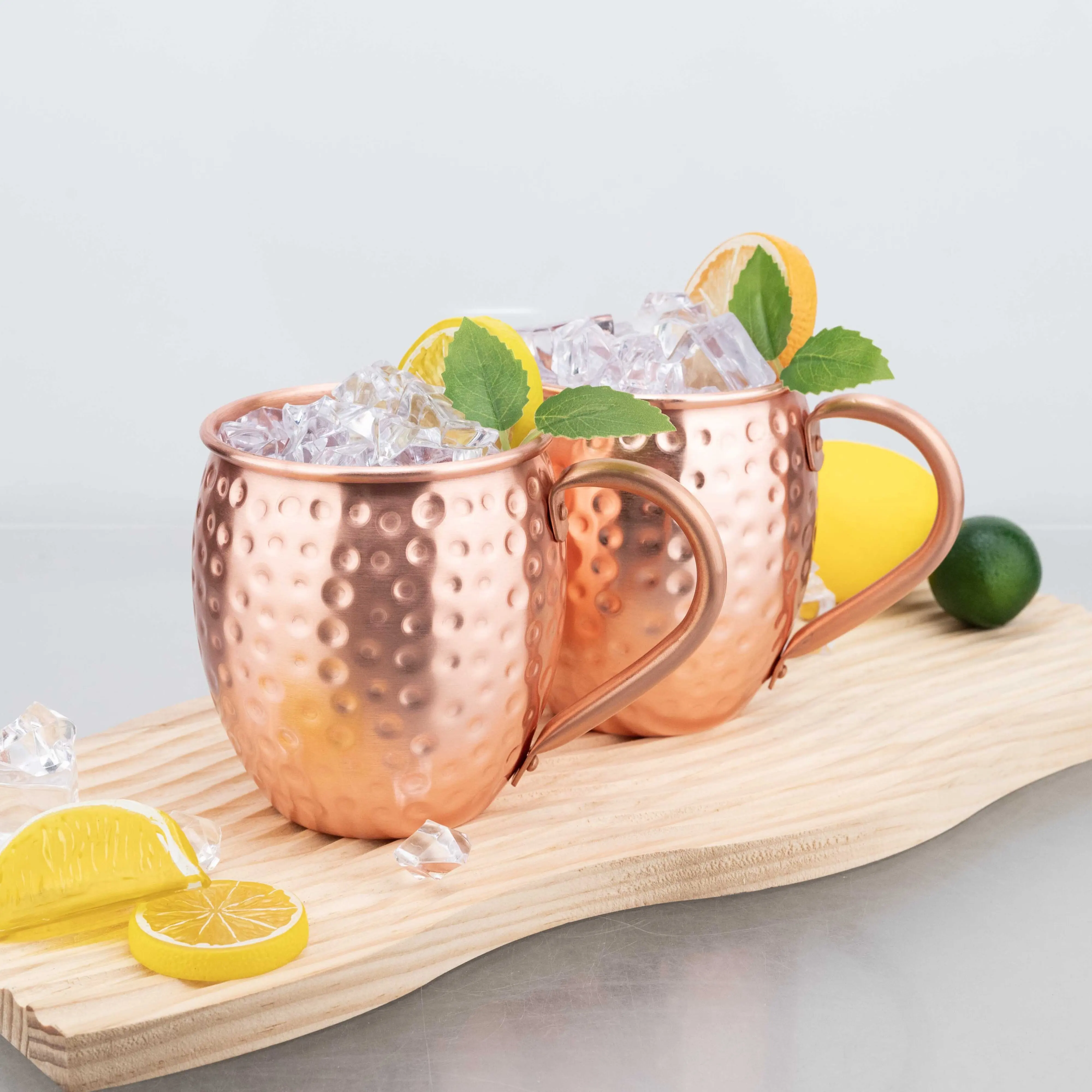 Pure copper cocktail cup hammer point with handle bar special cold drink beer retro copper mule cup