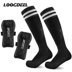 Loogdeel 1 Pairs Football Leg Guards Socks Set Adults Sports Shin Support Board Childs Soccer Shin Straps Over Knee Length Socks