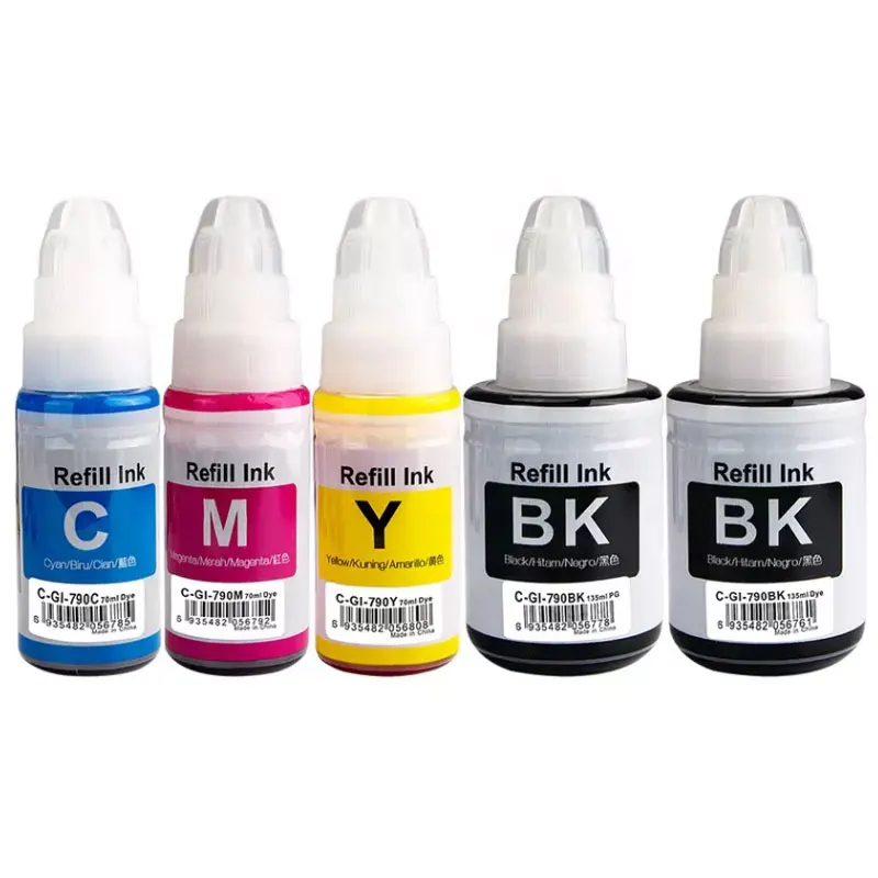 Kit tinta isi ulang GI-790 untuk Printer Canon GI790 PIXMA G1000 G1010 G2000 G2002 G2010 G3000 G3010 G4000 G4010