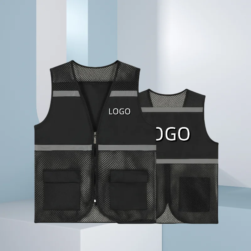 

Custom Logo Tool Vest Volunteer Workwear Summer Breathable Mesh Vest Printed Text Advertising Clothing Work Vest