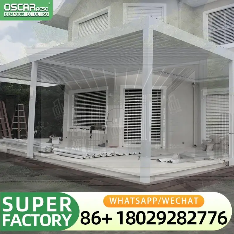 

Алюминиевый пергола, биоклиматический моторизованный солнцезащитный козырек, жалюзи, крышка для сада, патио, беседки на заднем дворе