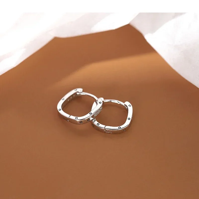 Wholesale Graffiti Geometric Square Hoop Earrings for Women Unique Design Vintage Huggies Party Jewelry pendientes brincos
