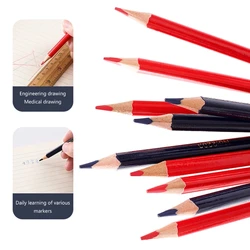 Pack of 12 Redness & Blue Pencil Checking Pencil Double Ended Colored Erasable Pencil Pre-Sharpened Pencil for Checking H8WD