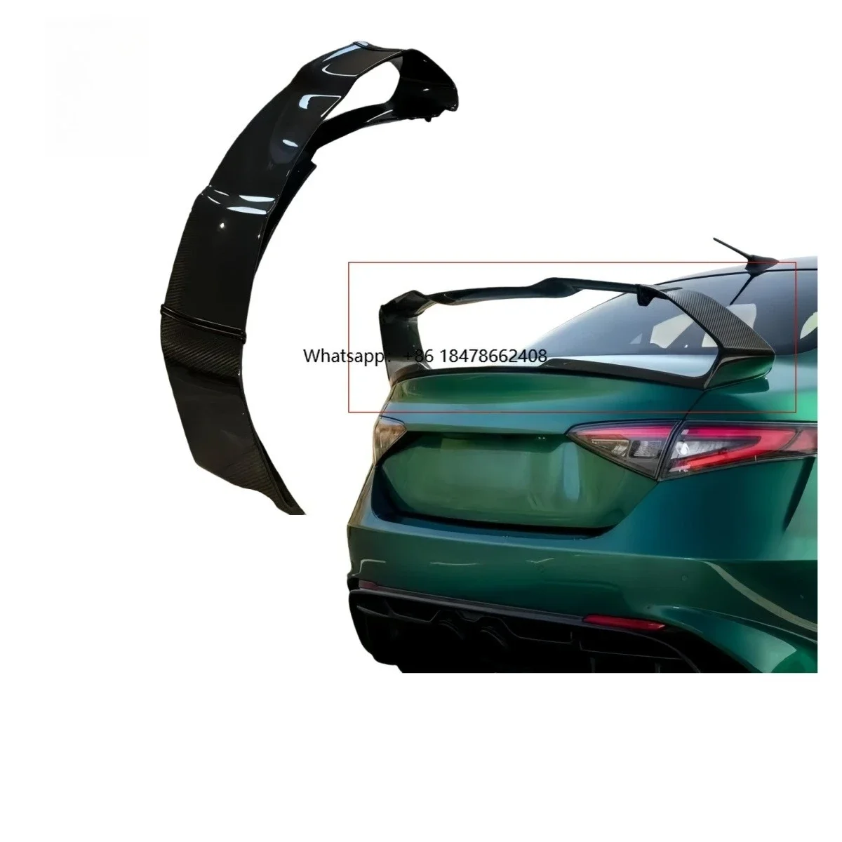 For Giulia Dry Carbon Fiber Tail QV Carbon Fiber Fixed Wind Tail Upgrade Free Piston