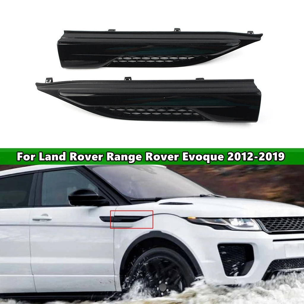 

Черное переднее крыло, боковой гриль, верхнее формование, подходит для Land Rover Range Rover Evoque 2012-2019, автомобильные аксессуары