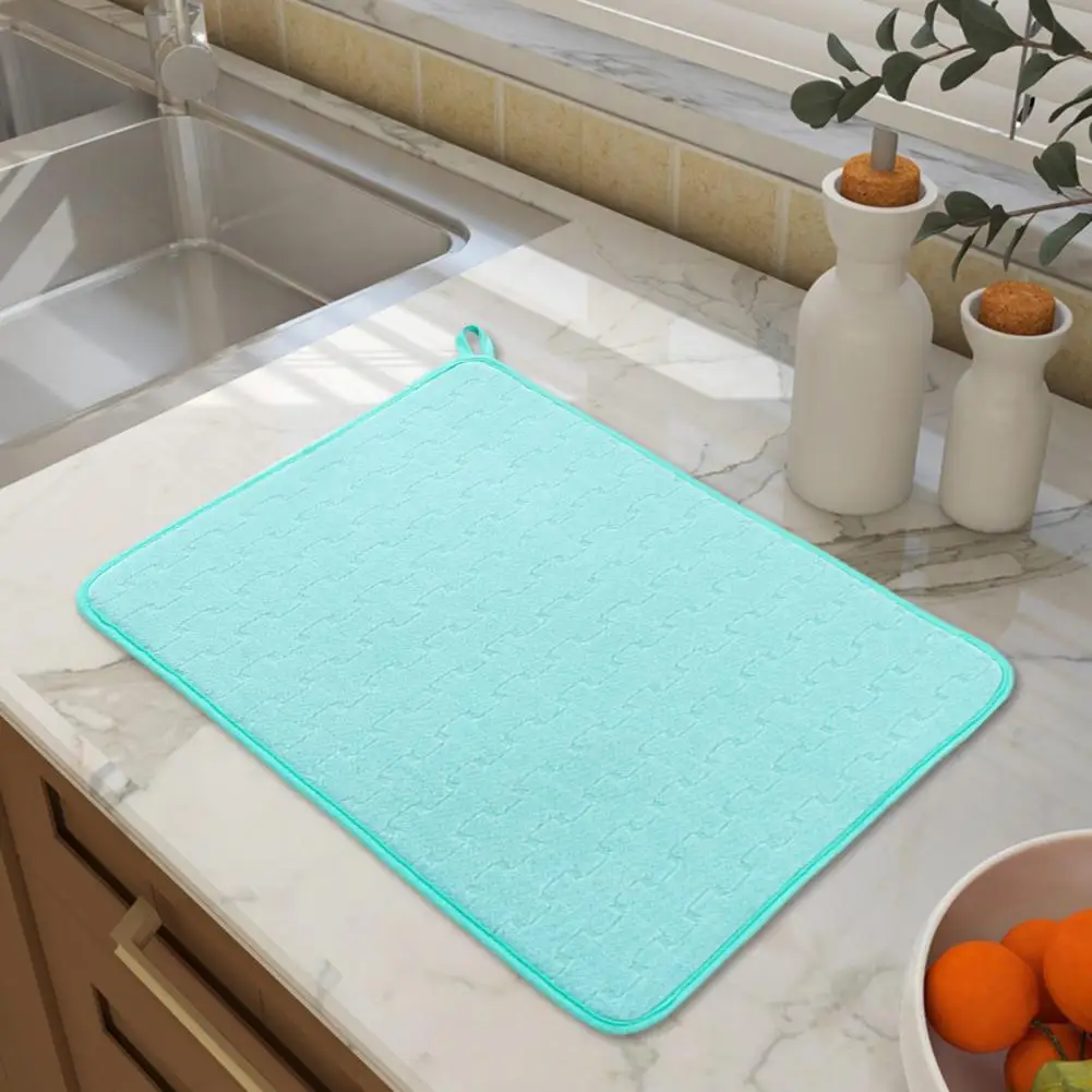 Non-slip Dish Drying Pad Absorbent Dish Drying Mat Absorbent Microfiber Dish Drying Mat for Kitchen for Tableware for Draining