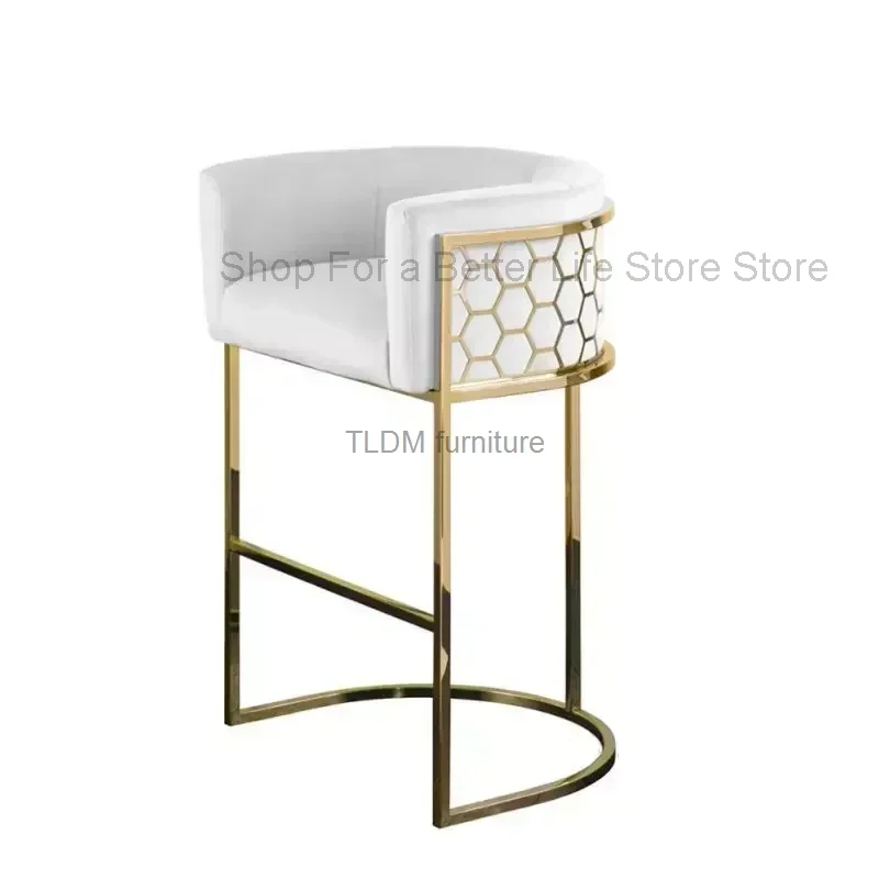 

Luxury Bar Chair Simple Modern Bar Chair High Stool Home Backrest High Chair D