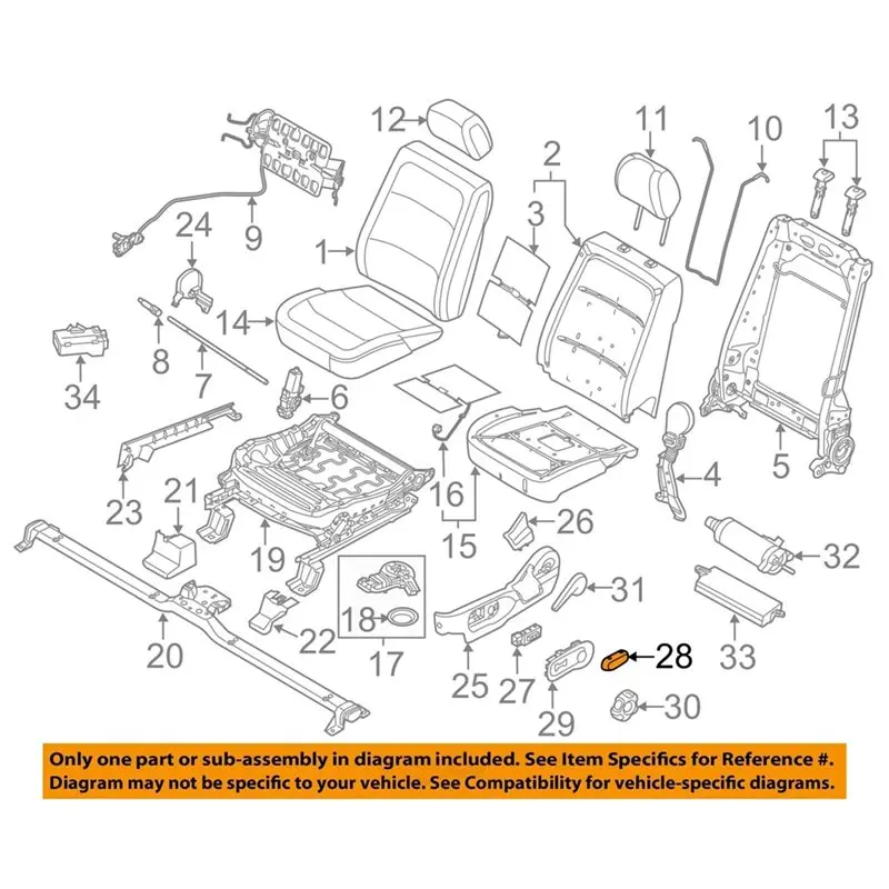 ABTC-Power Seat Adjuster Switch Knob For Ford Edge Mustang